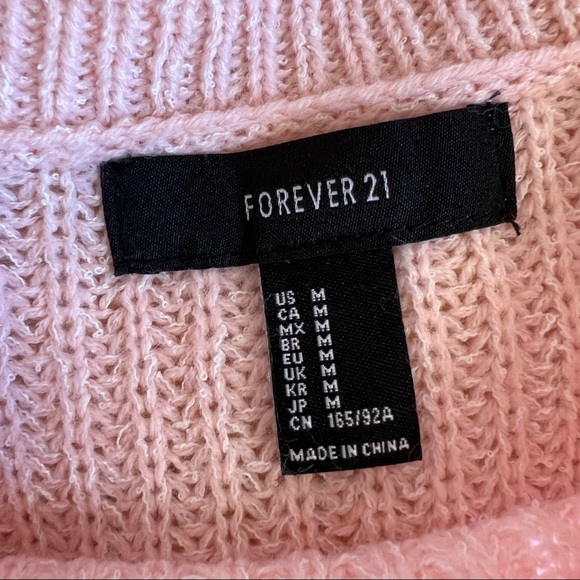 F21 Kawaii Light Barbie Pink Knit Pullover Balletcore Sweater Size Medium - Picture 6 of 8